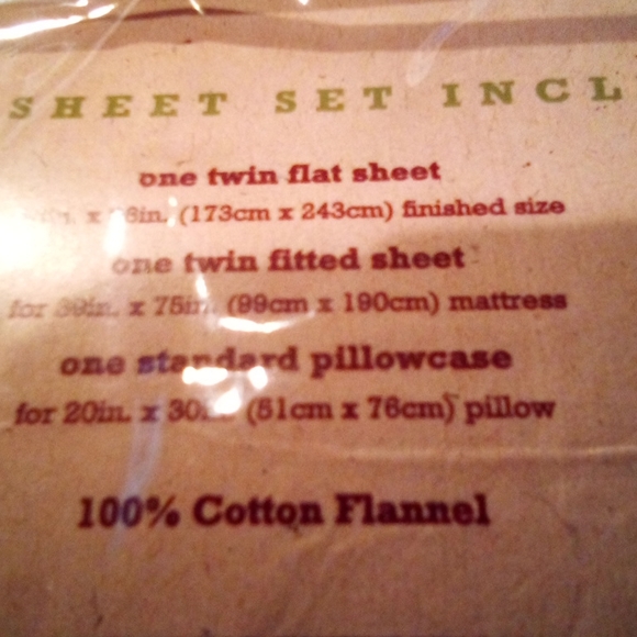 💜Host Pick💜 price drop, Flannel sheet set, Sierra Home Collection, twin size - Picture 4 of 4